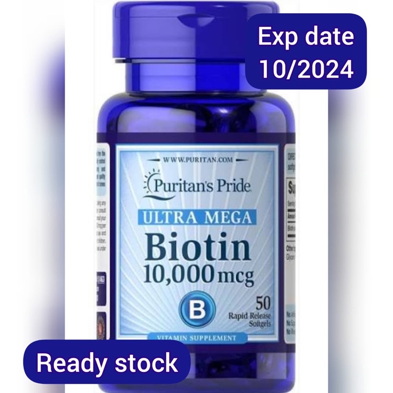 Puritan Biotin 10000 mcg 50 softgels | anti rambut rontok