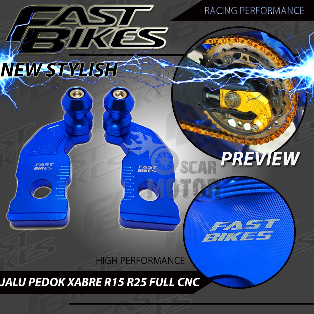 JALU PADDOCK B FULL CNC STELAN RANTAI PLUS PEDOK XABRE UNIVERSAL ARM Banana R15 MT 15 Vixion R motor