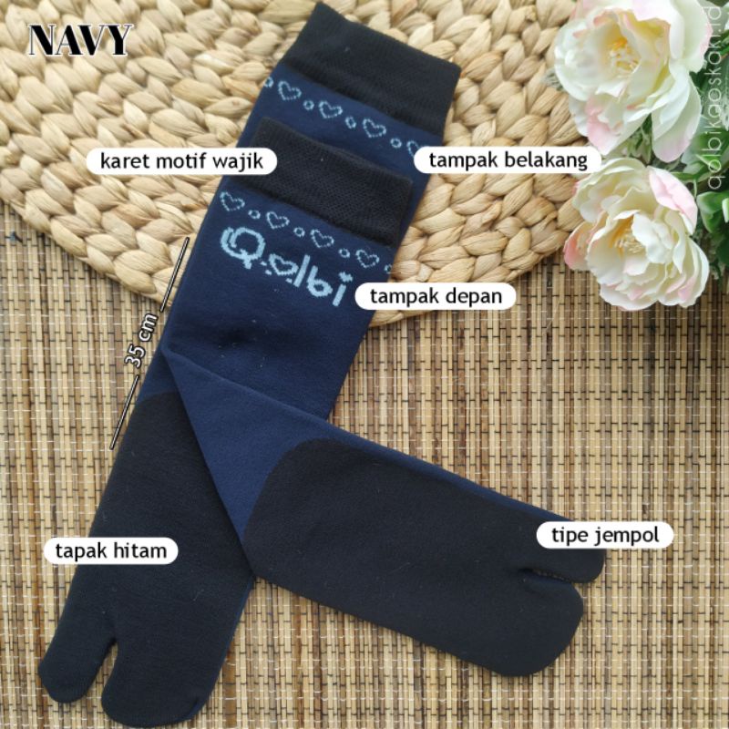 QOLBI KAOS KAKI POLOS LIST