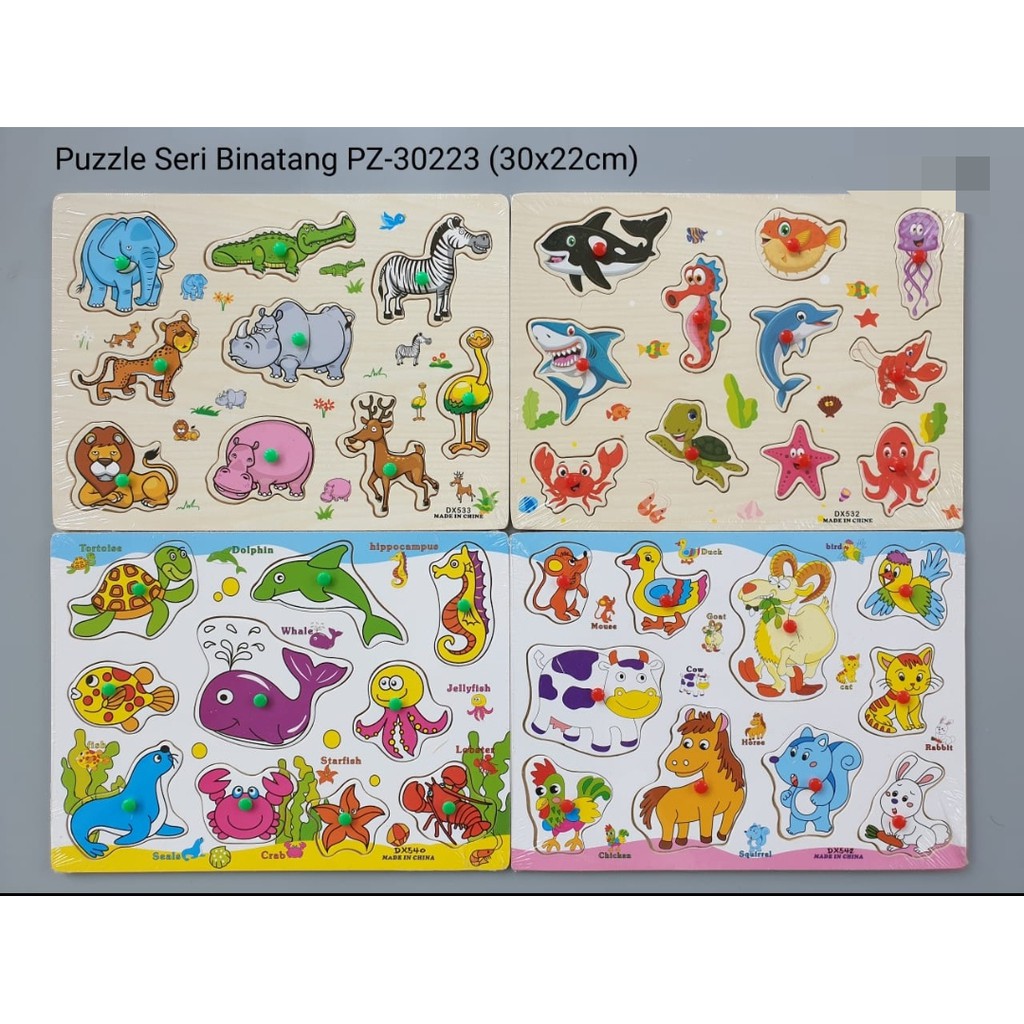 

puzzle kayu pegangan binatang tipe pz30223 global