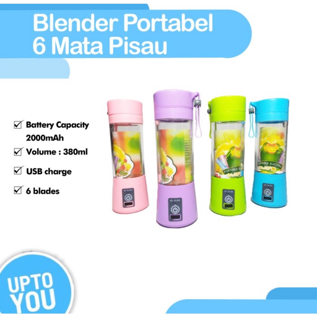 BLENDER JUS / BLENDER PORTABLE 6 MATA PISAU RECHARGEABLE FREE PACKING DUS DAN BUBBLE WRAP VD