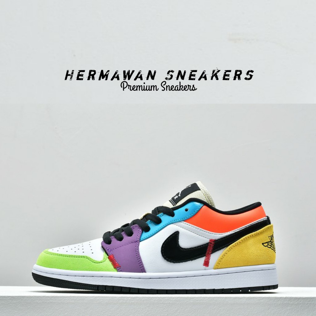 Sepatu Nike Air Jordan 1 Low SE Lightbulb Easter Multicolor Premium