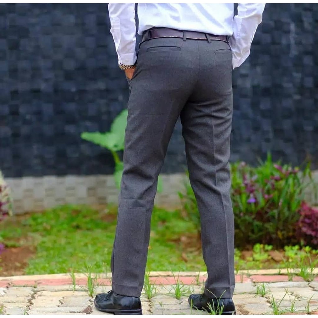 CELANA KANTOR FORMAL PRIA SLIMFIT BAHAN DASAR KAIN WOLL