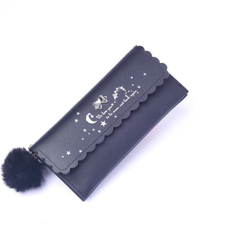 (Fy)DOMPET PANJANG WANITA FREE POM-POM WOMEN WALLET KOREAN STYLE TERLARIS MURAH