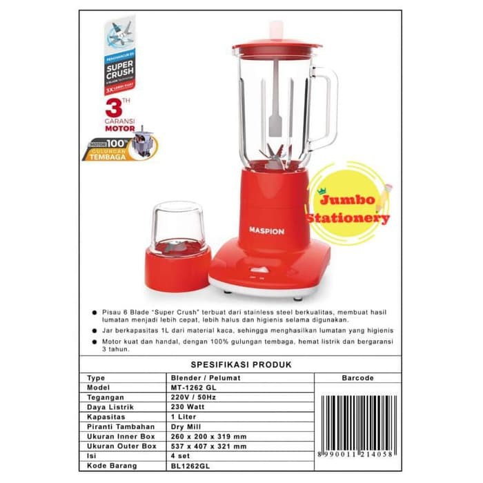 BLENDER / PELUMAT MASPION MT 1262 GL / MT-1262 GL