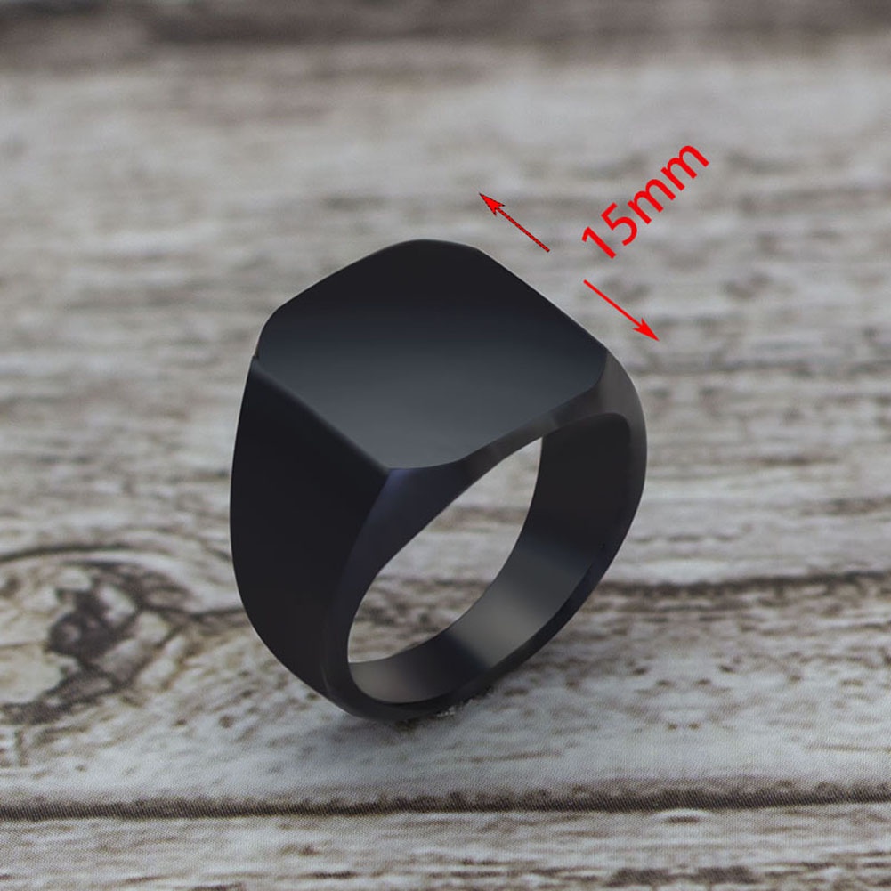 1pc Cincin Warna Hitam Emas Gaya Simple Untuk Pria