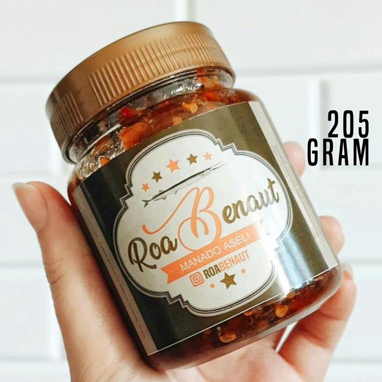 

(PROMO NGW59) Sambal Roa Asap Manado Tanpa MSG - Sambel Ikan Roa Pedas 200 gram ❋