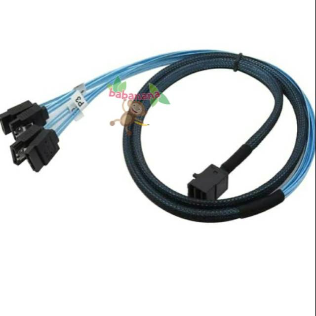 SFF-8643 to 4 sata 12gbps kabel hdd server cable cabang splitter