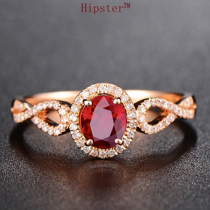 European and American Affordable Luxury Fashion Inlaid Ruby Ring