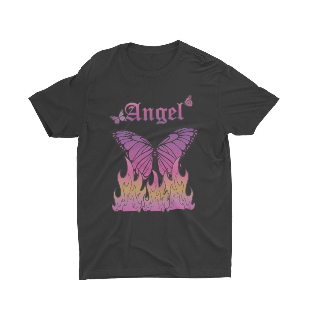Tshirtallday Kaos Premium Pria &amp; Wanita 100% Cotton Combed bisa Oversize ANGEL BUTTERFLY