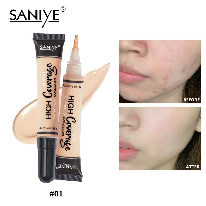 SANIYE【BPOM】 Flawless Concealer Full Coverage Concealer Cair 6 Warna Anti Air Face Kosmetik Concealer &amp; Corrector