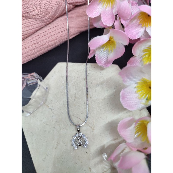 Kalung silver liontin Permata