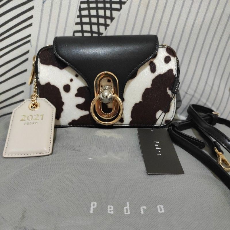 Pedro Mini Leather Shoulder Bag - Cow (motif Sapi)