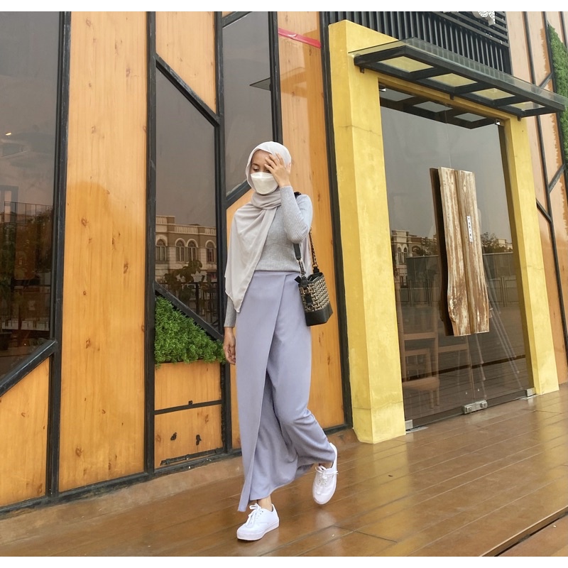 SALE 6:6‼️(BISA COD) LADY SKIRT (ROK LAYER)/ ROK MODEL SEMI SPAN-SOFT BLUE