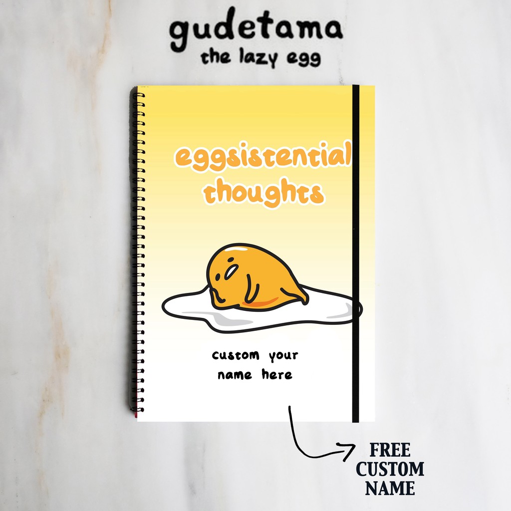 

[CUSTOM] EGGSISTENTIAL GUDETAMA Spiral Notebook Diary Journal Buku Tulis Catatan Sekolah Kuli