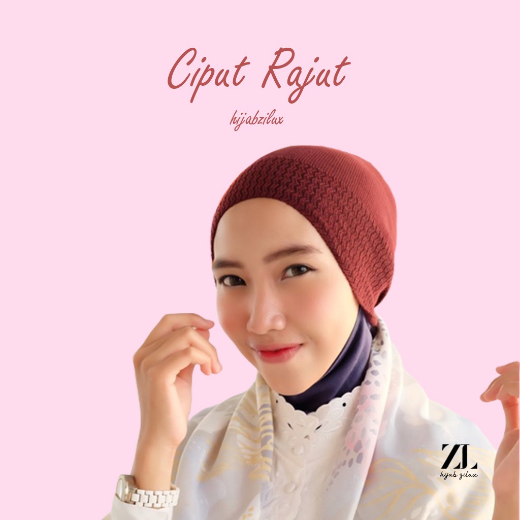 Ciput Cepol Rajut Hijab Premium Warna Anti Pusing Nyaman Adem Rajut Rapi Adem