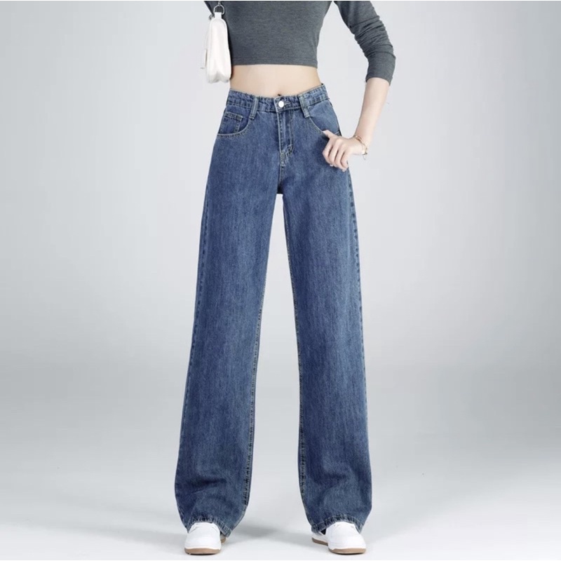 Highwaist Loose Jeans Kulot jeans Wanita