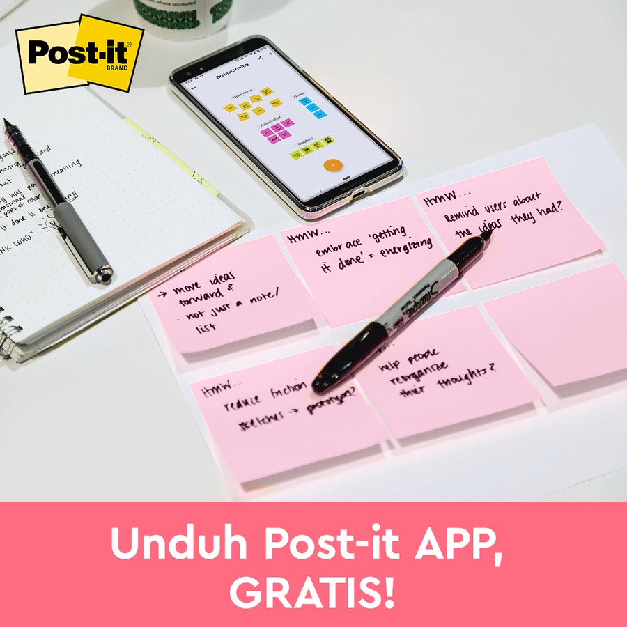 POST IT 3M 654-1MP Original Millennial Pink 76x76 1 Pad 100 Lembar