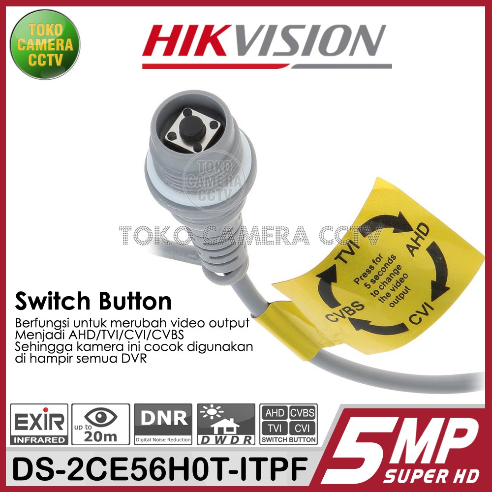 KAMERA CCTV INDOOR 5MP HIKVISION DS-2CE76H0T-ITPF