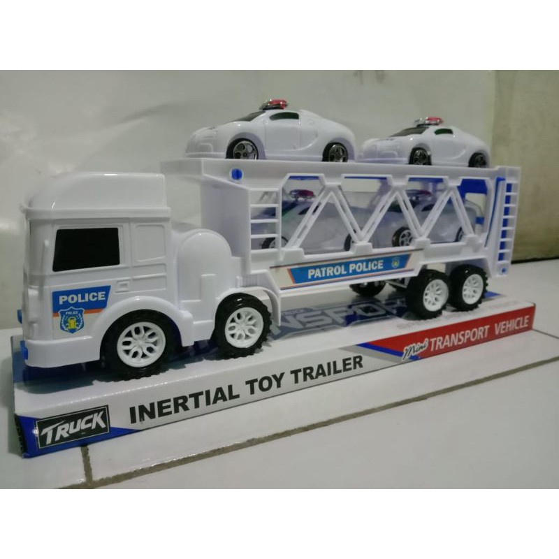 1SET MAINAN MOBIL POLISI PENGANGKUT MOBIL HADIAH ULANG TAHUN ANAK ANAK