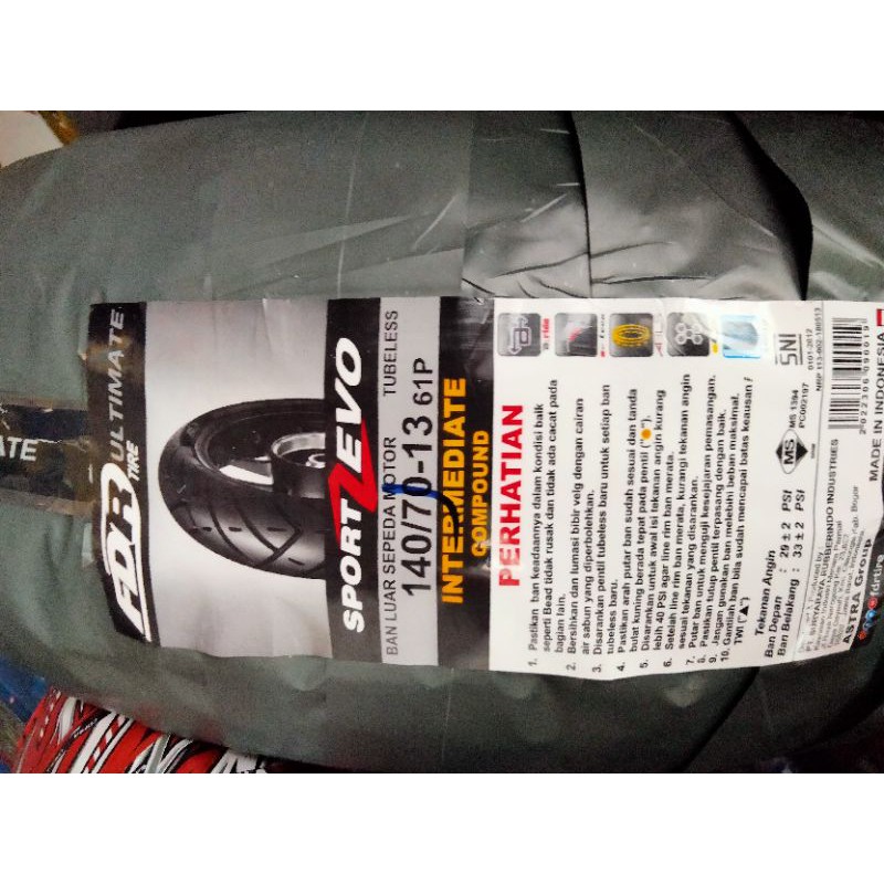 FDR 140/70-13 SPORT ZEVO BAN BELAKANG NMAX ADV UK LEBAR