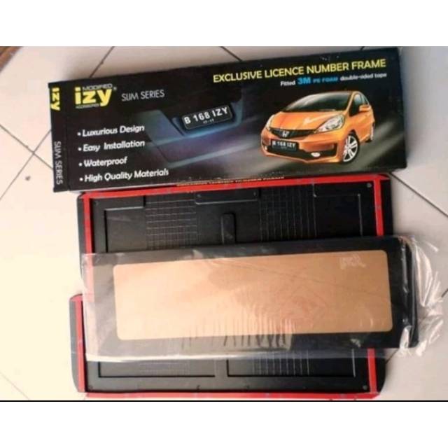 breket dudukan Tatakan plat nomor mobil akrilic non lampu izi 46cm