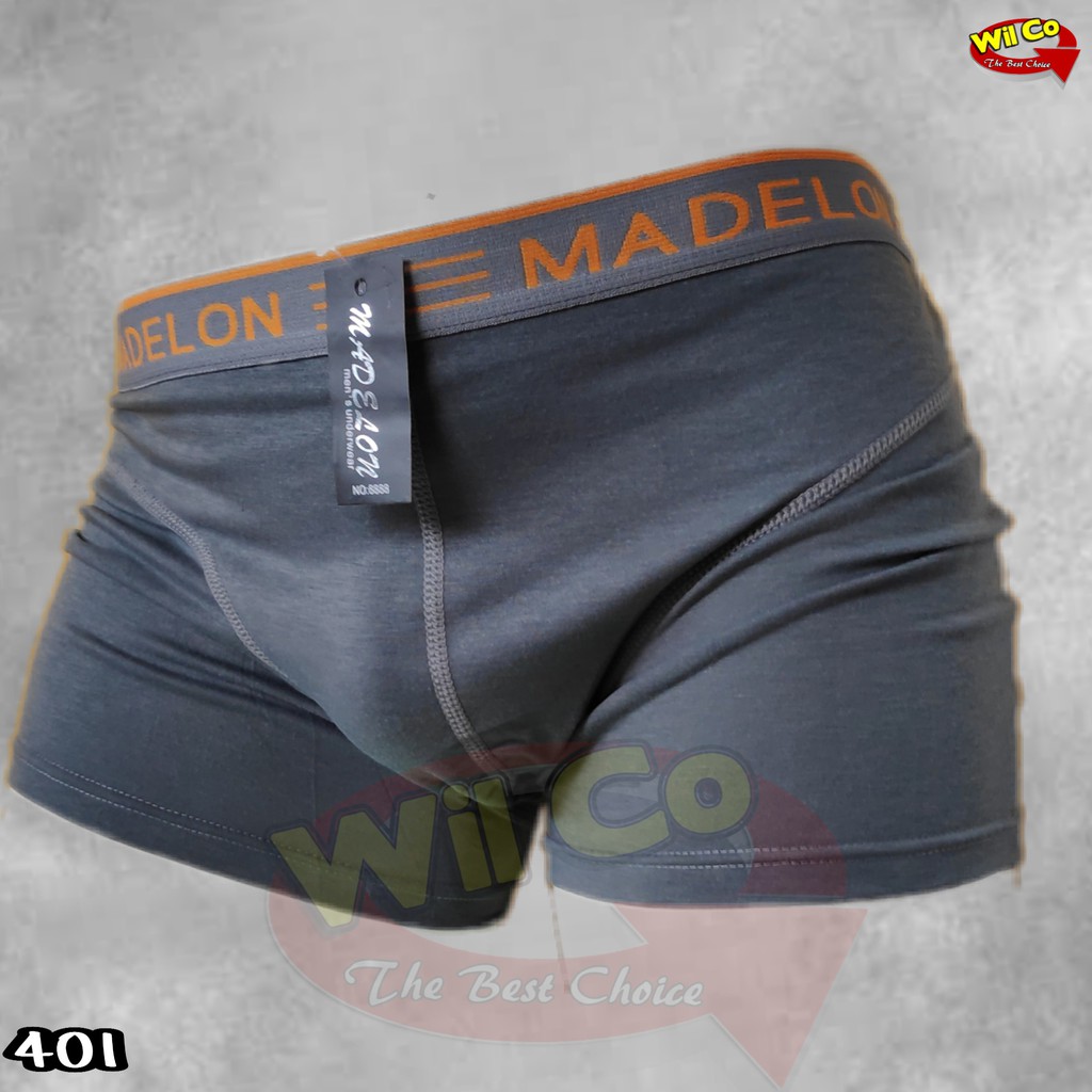 K401L - (HARGA LUSINAN 12Pcs) CELANA DALAM BOXER PRIA IMPORT MADELON SIZE M - XL