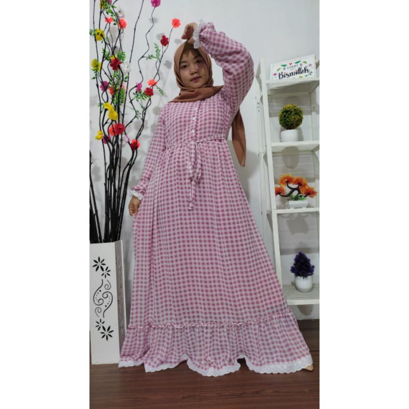 Gamis Kotak Best Seller Cantik Ceruty Babydoll Square