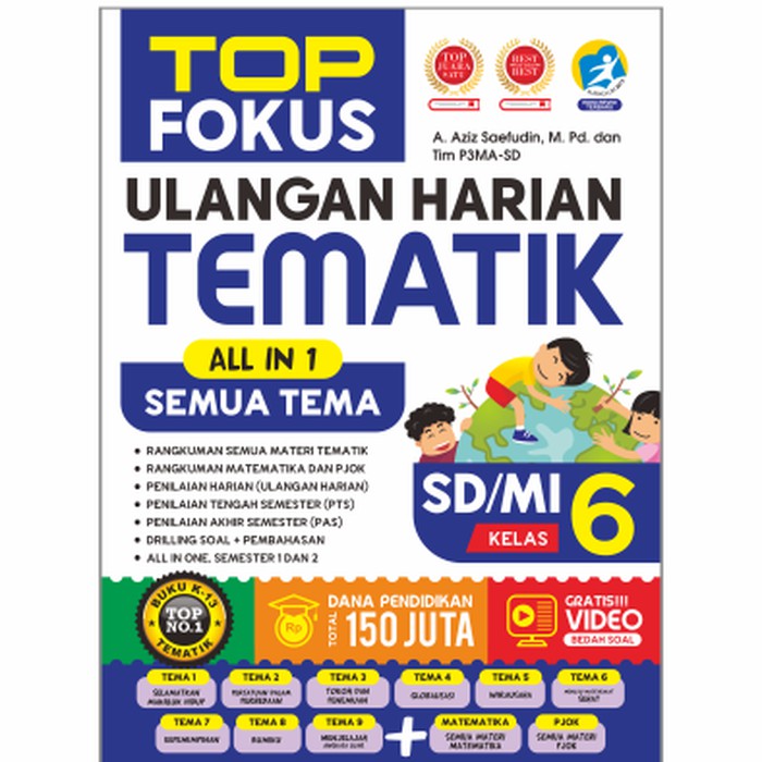 Ready Stok TOP FOKUS ULANGAN HARIAN TEMATIK ALL IN 1 SEMUA TEMA KELAS 6 SD Murah