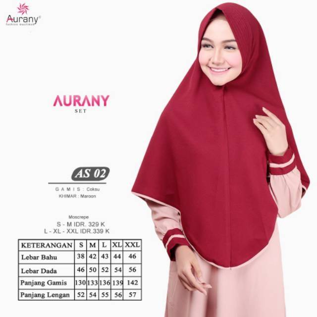 GAMIS AS 02 MAROON SYARI  ||  AURANY