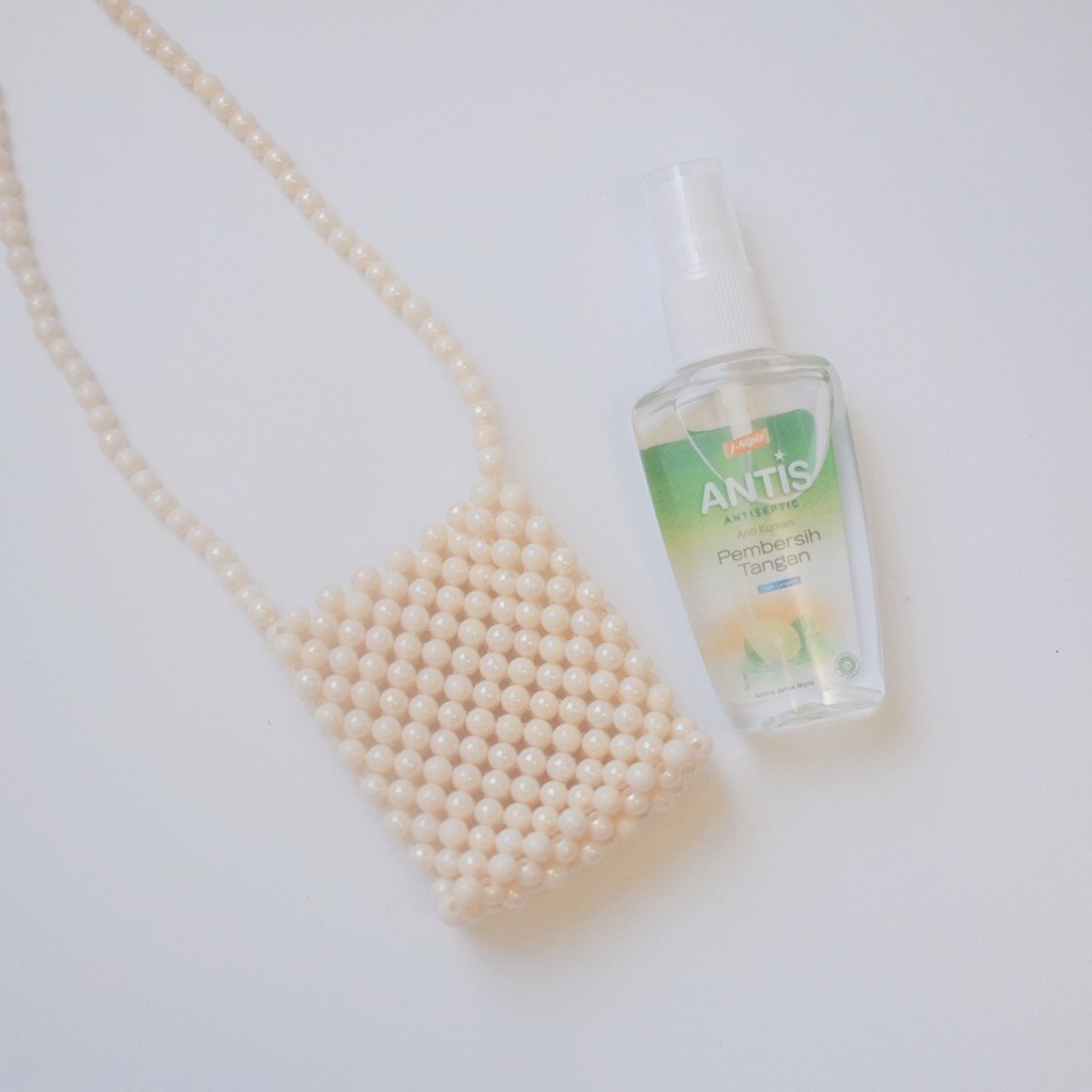 hand sanitizer bag / gantungan holder beads korean with antis 55ml cremè
