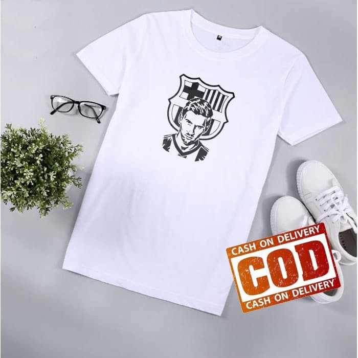 Kaos MESSI Champion size M L XL XXL - M, Putih