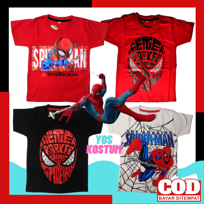 Baju Anak Laki-Laki Spider Man Kaos Atasan Karakter Superhero Spiderman Distro