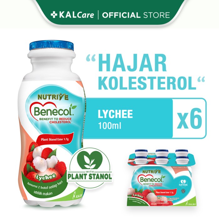 

(BISA COD) Nutrive Benecol No Added Sucrose Lychee 6x100ml
