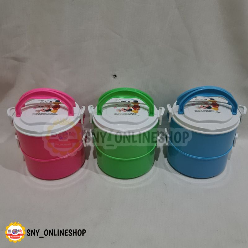 Rantang 2 Susun / Rantang Susun / Rantang Bulat Laura Plastik Pacific