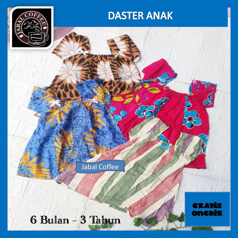 Daster Tali Anak Perempuan / Daster Tali Sambung Anak / Daster Anak Bunga 6 Bulan - 3 Tahun 02