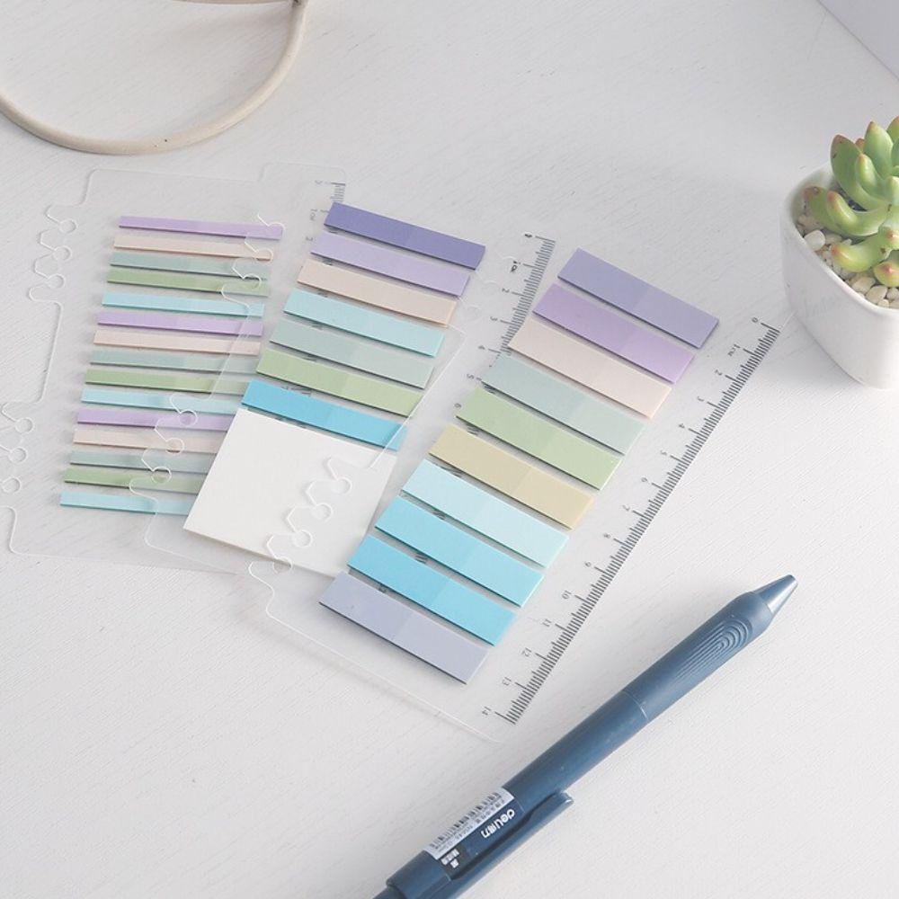 Agustinina Tab Strip Morandi Warna DIY Dekorasi Sticky Notes Memo Pad Perlengkapan Kantor Alat Tulis Siswa Label Bookmark