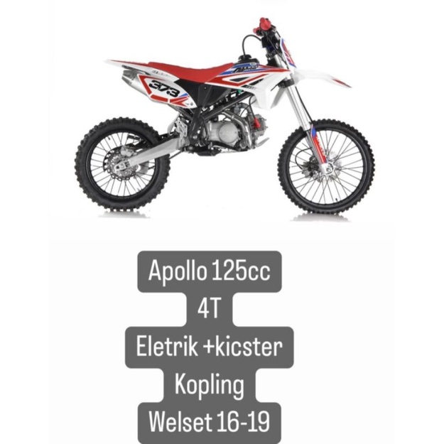 MOTOR MINI TRAIL APOLLO MOTORS 125CC KICK STATER 4TL TAX KOPLING 16 19 RACING ENDURO TRABAS KIDS MOT
