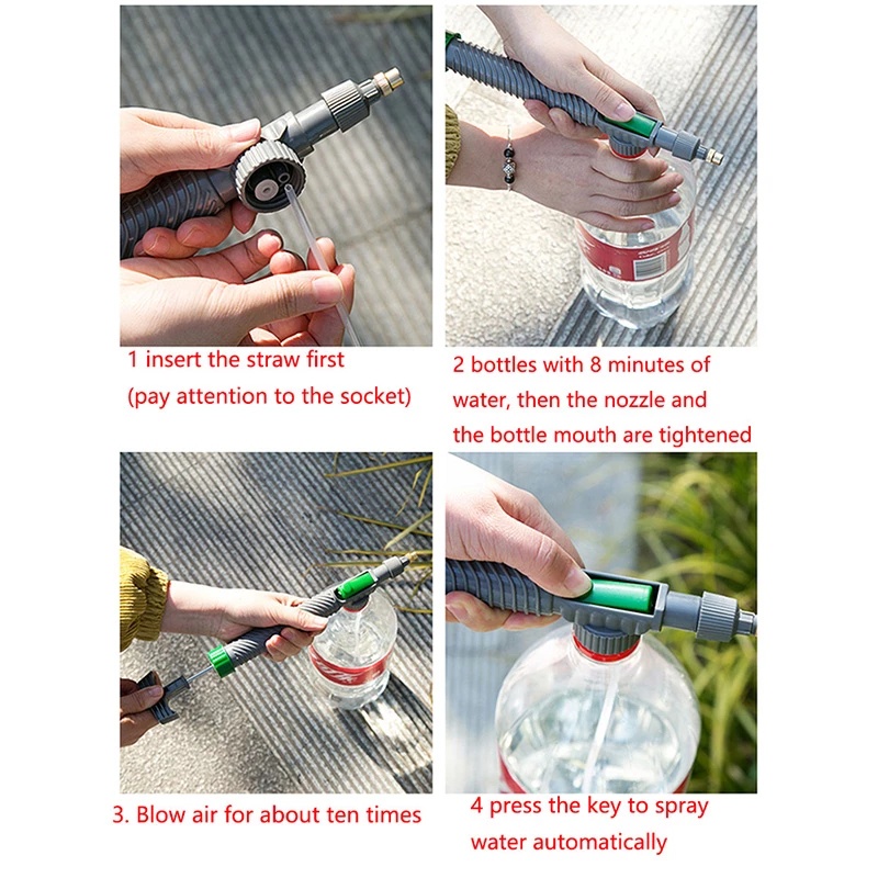 1PC Manual High Pressure Air Pump Sprayer/ Adjustable Drink Bottle Spray /Portable Plastic Garden Watering  Nozzle/Watering Tool Supplies Accessories Garden Tool、