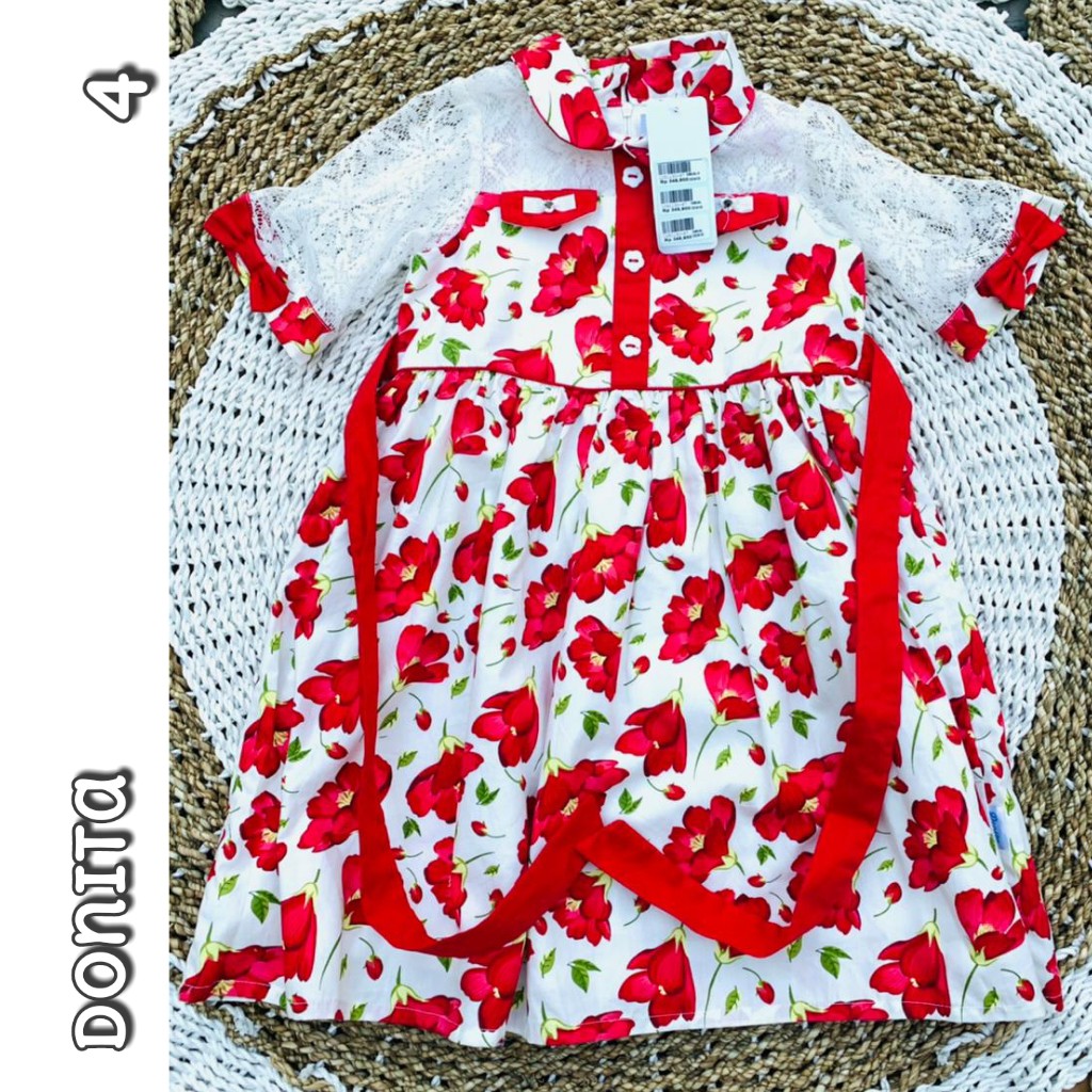 dress anak bunga merah promo