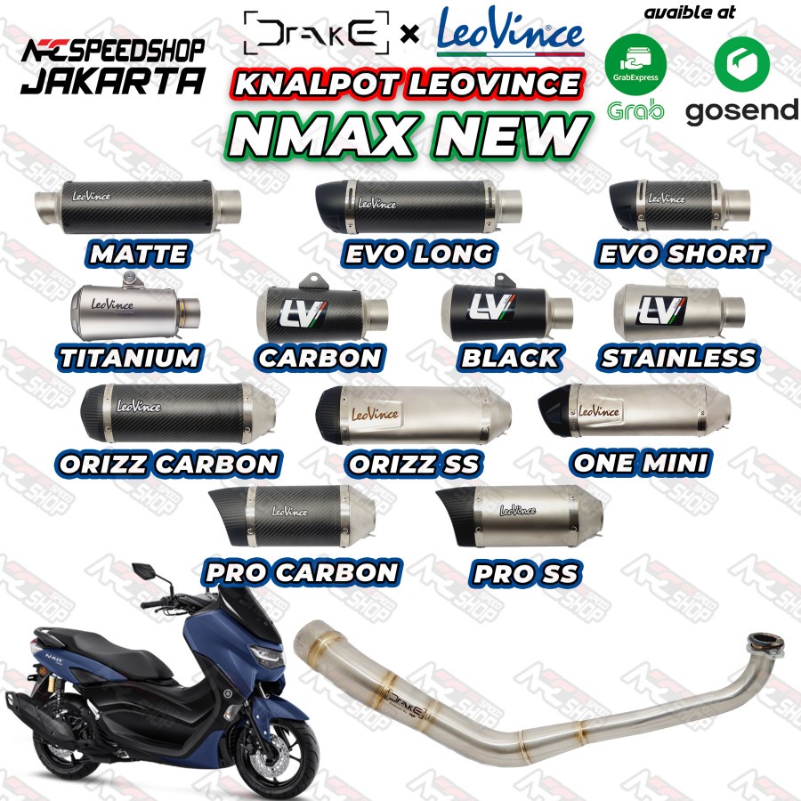 HEADER R9 Drake YAMAHA NMAX 155 NEW + SILENCER LEOVINCE SERIES
