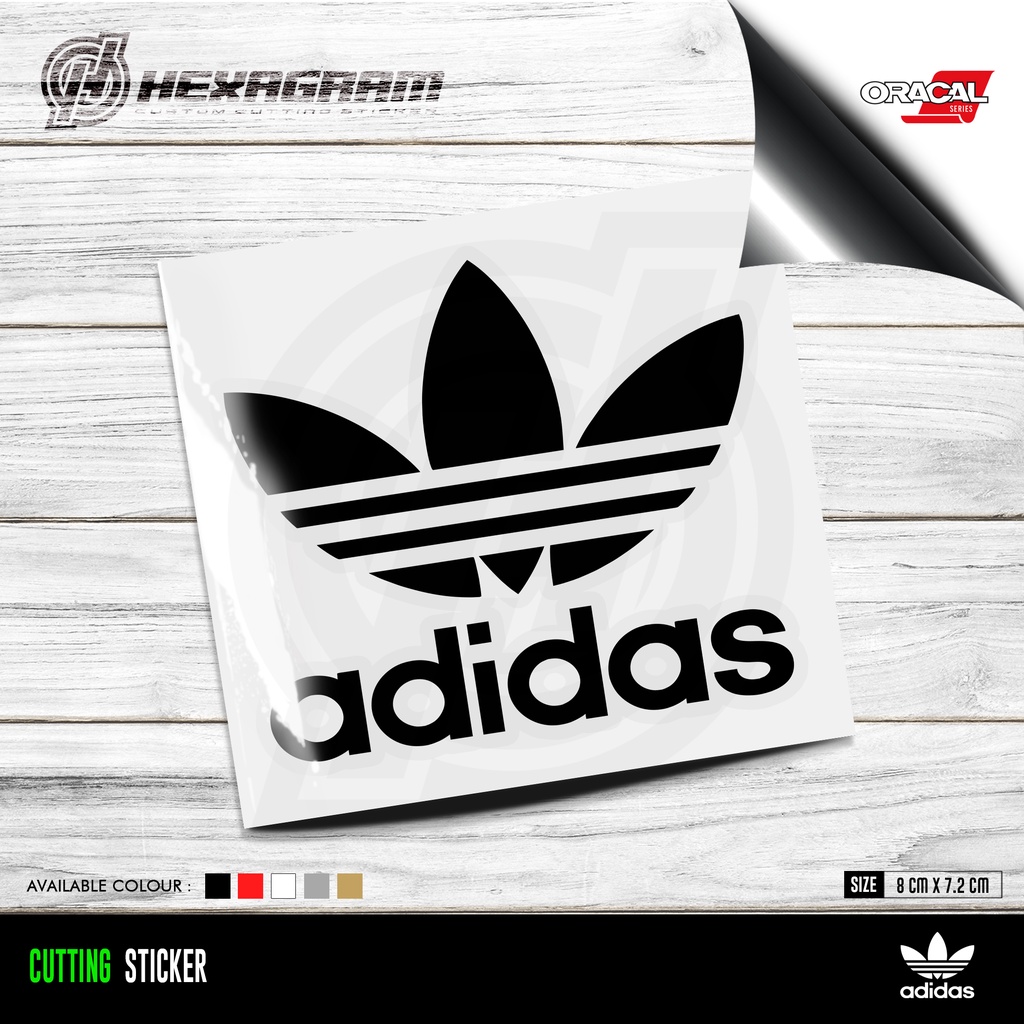 Jual Cutting Sticker Adidas Logo Stiker Logo Adidas Shopee Indonesia