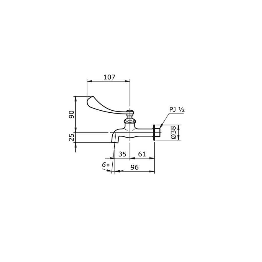 TOTO kran tembok type T23BQ13N ORIGINAL