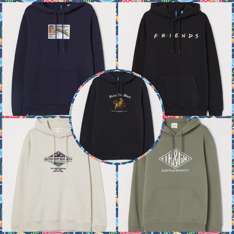 (COD) HOODIE H&M HAWAI/FRIENDS/NEVER TOO MUCH/OUTDOOR/EARTH GRAVITY