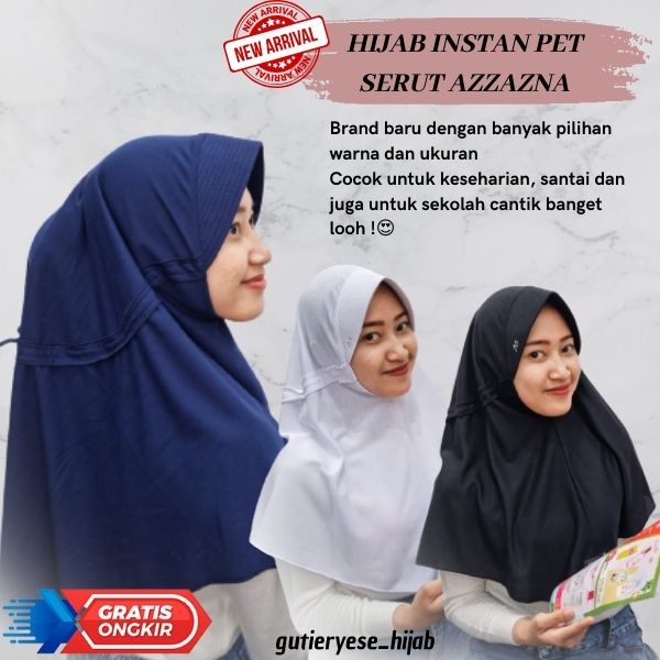 ✅ NEW BRANDS BARUJILBAB azzazna INSTAN PUTIH SIZE M | JILBAB SEKOLAH PUTIH S M L | KERUDUNG JILBAB O