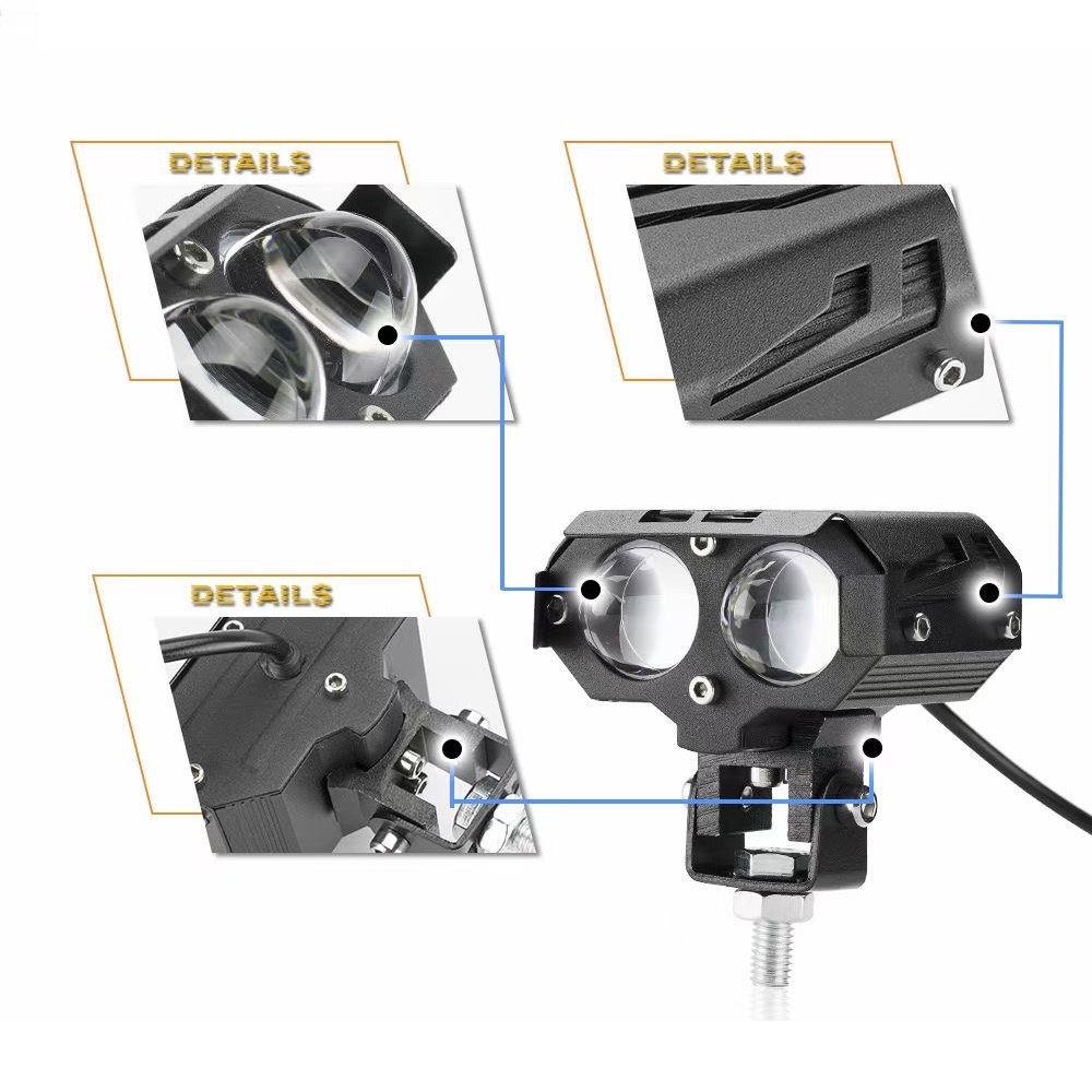 Lampu Tembak Sorot LED Laser Gun SQL2 SQL3 SQL 2 3 Mata D2 Motor Mobil Warna Putih Kuning CSP Lasergun