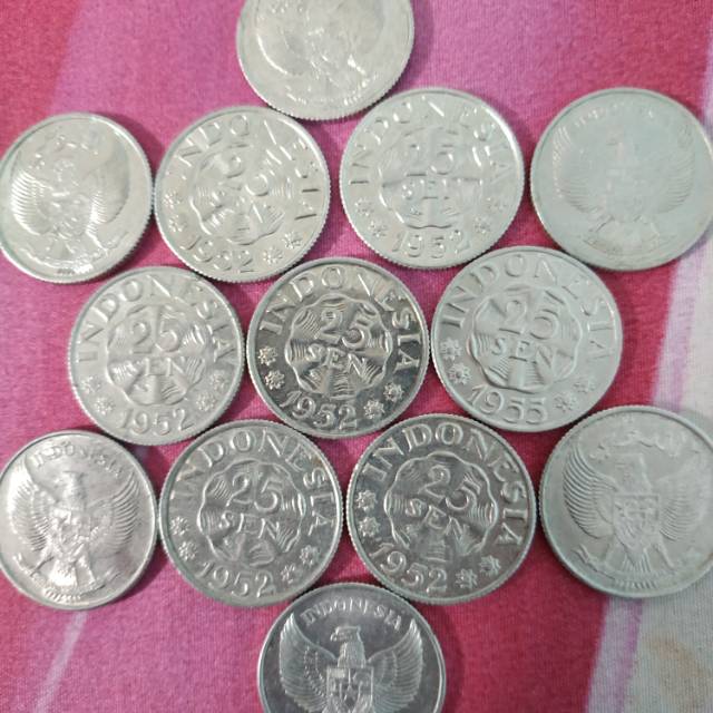 Koin Kuno 25 Sen Indonesia Tahun 1952,1955,1957