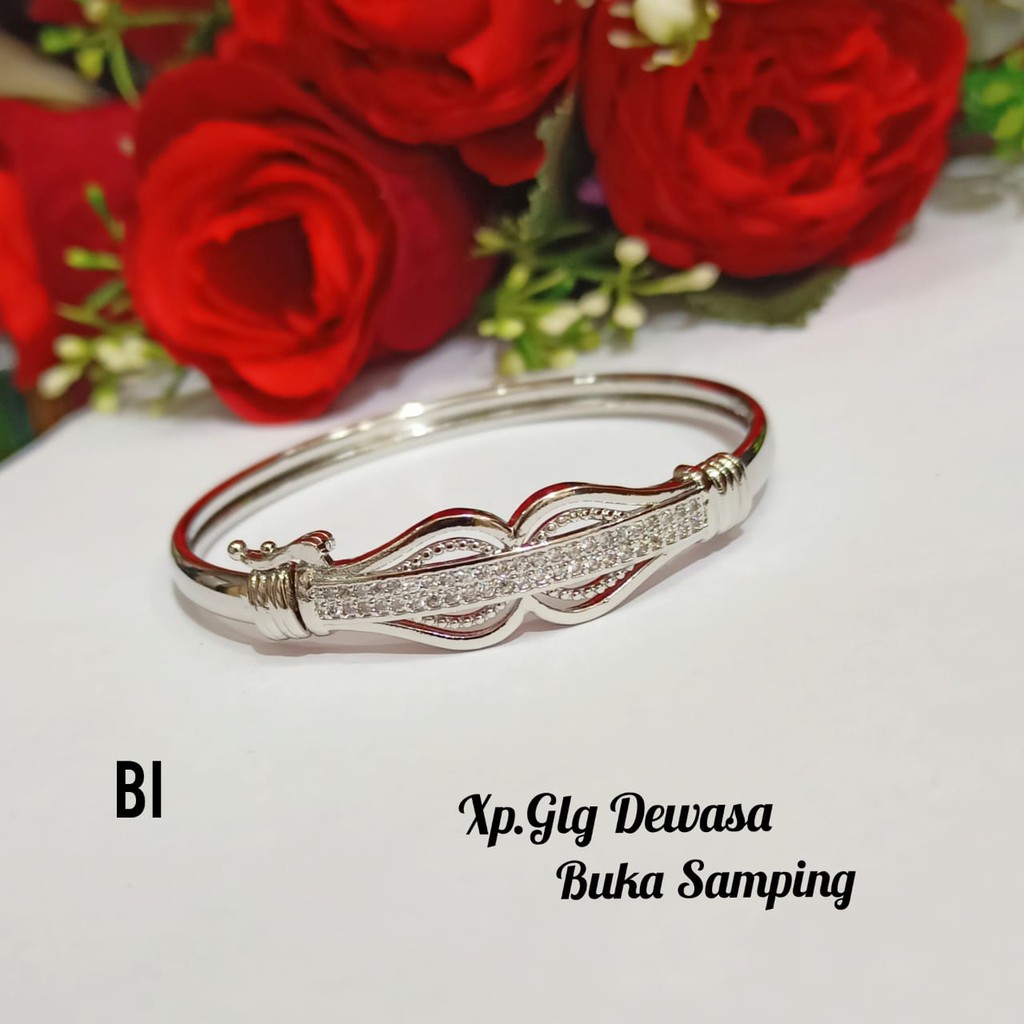 Gelang Bangkok TITANIUM dewasa variasi motif simple Gold,tidak karat COD