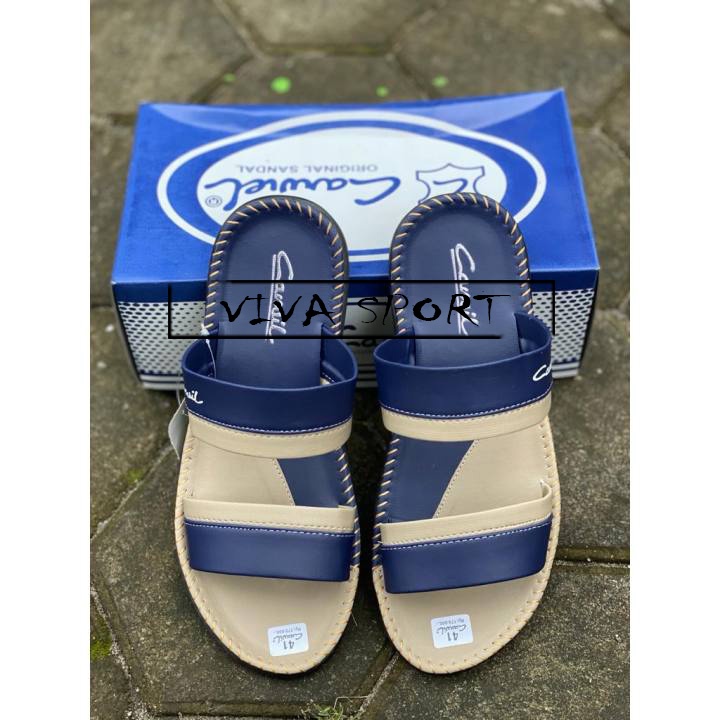 PROMO SANDAL PRIA SELOP KULIT DEWASA NAVY / SANDAL SLIP ON TERBARU /SANDAL SELOP PRIA