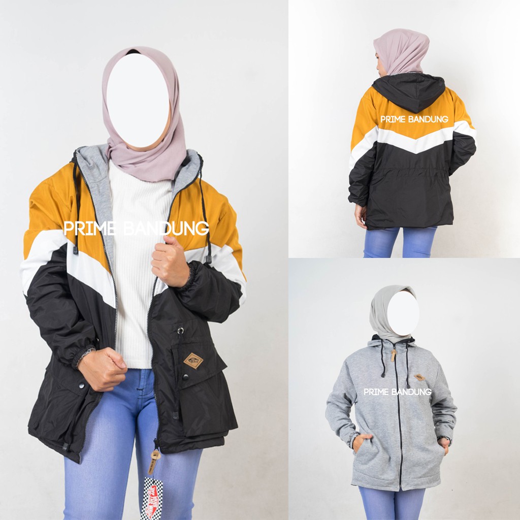 Jaket Viona Parka - Jaket Parka Wanita - Jaket Parasut Wanita - Jaket Bolak Balik Wanita